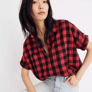 Madewell Flannel Courier Shirt in Buffalo Check